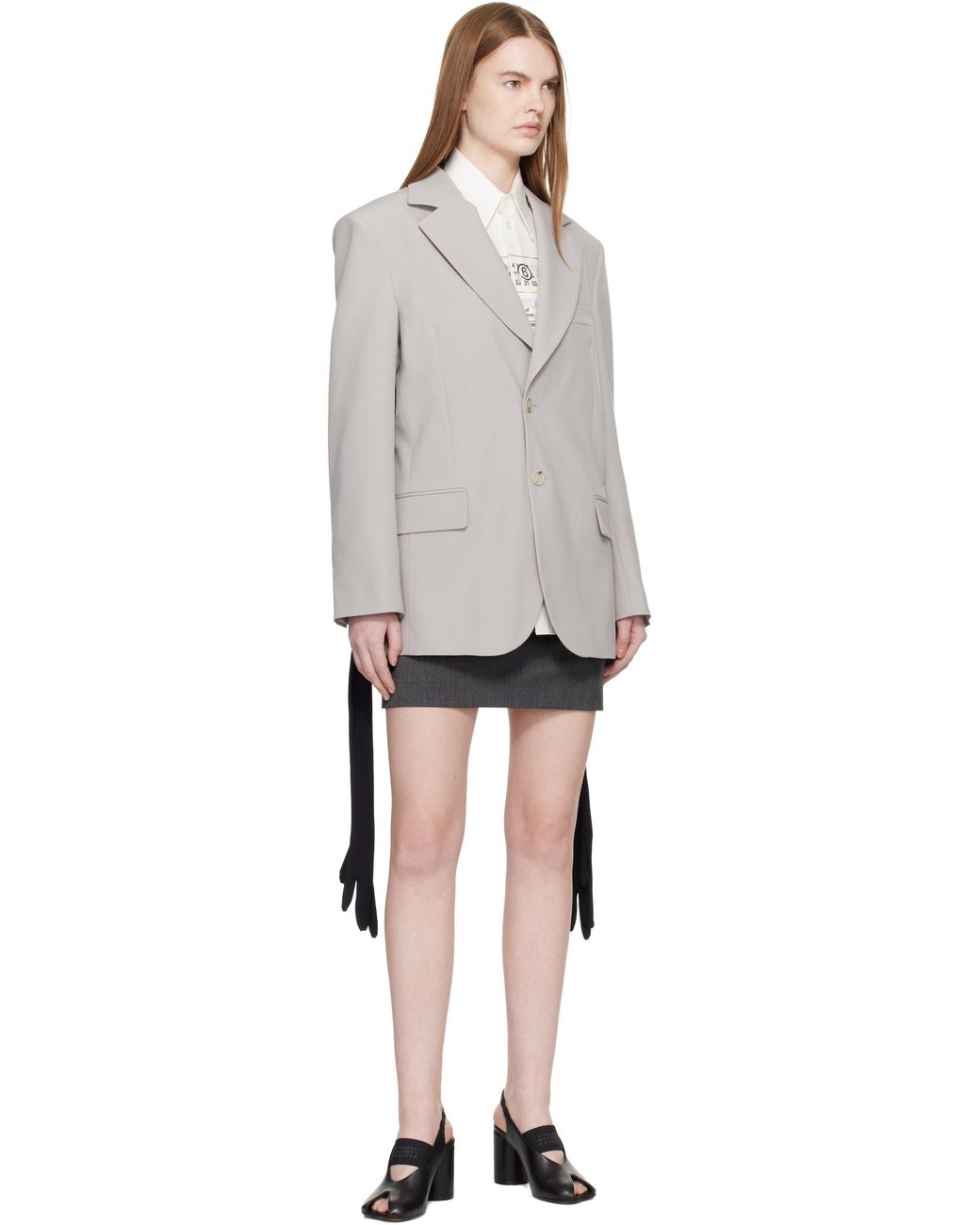 MM6 by Maison Margiela Black Wool-Blend Blazer