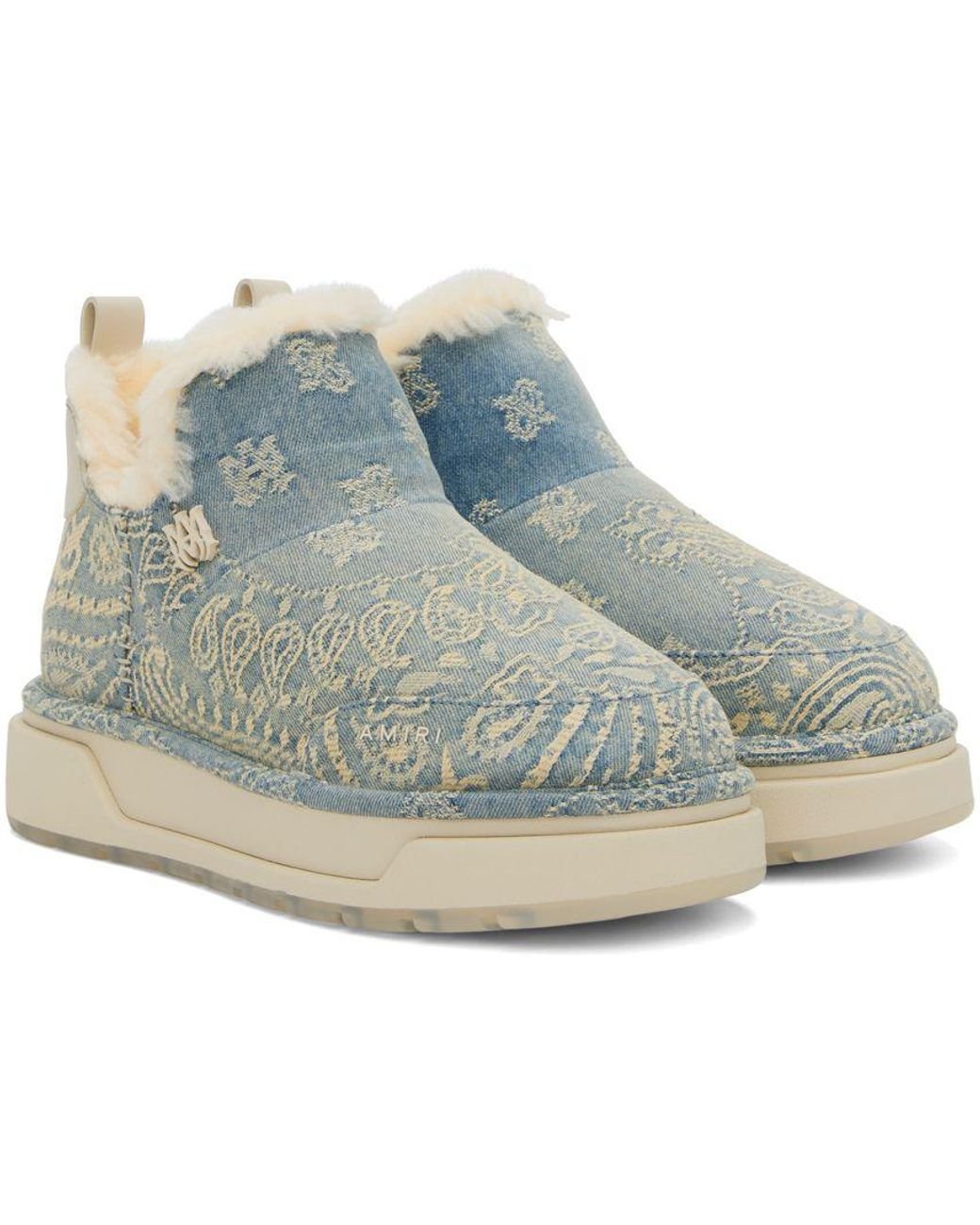 Amiri Blue Bandana Malibu Chelsea Boots in Black for Men Lyst