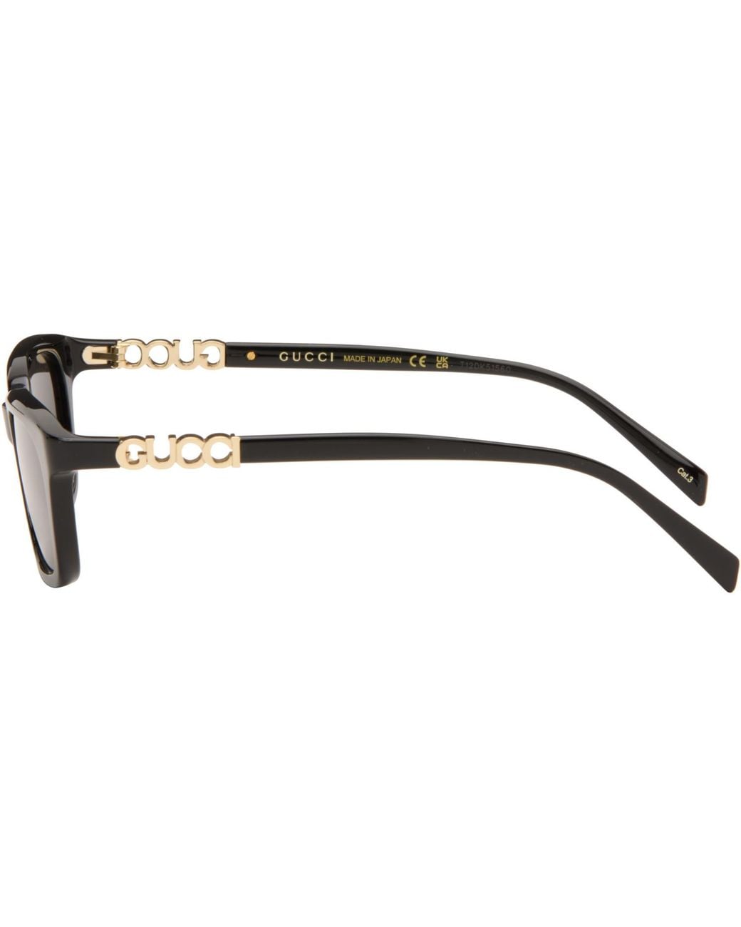 Gucci Gray Rectangular-Frame Sunglasses