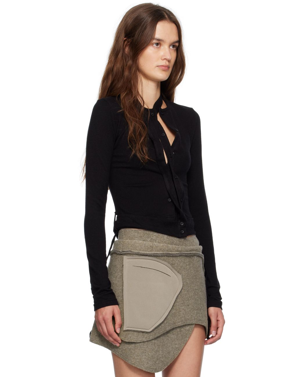 Cardigan Noir En Tricot À Pattes De Boutonnage Étagées OTTOLINGER en coloris Black