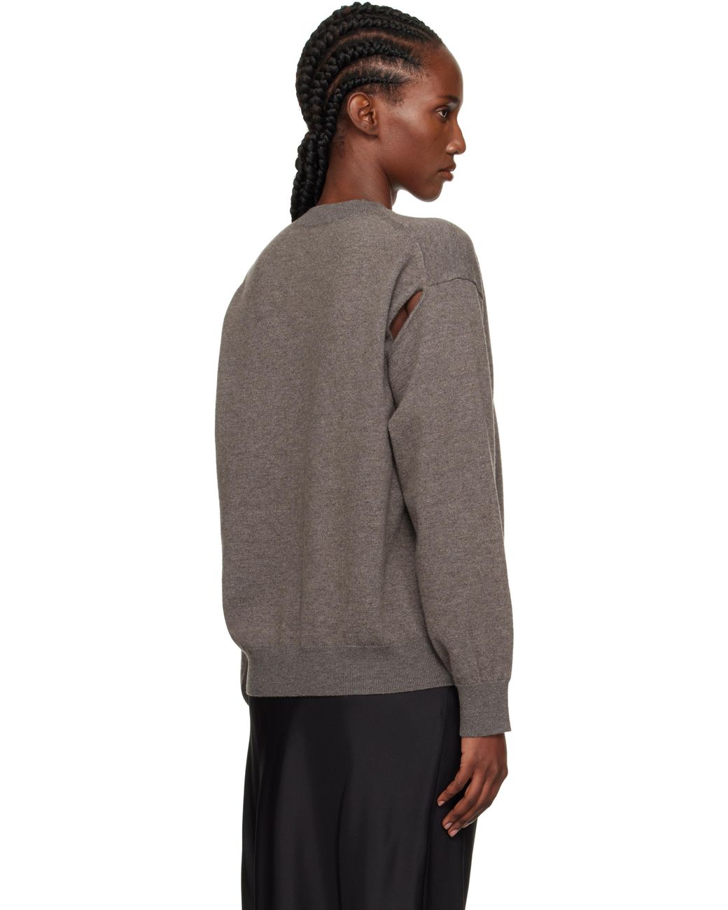 Pull Rohe Col Rond Sans Manches - Femme - Taille 36 - Mélange Mud - Neuf Avec étiquettes