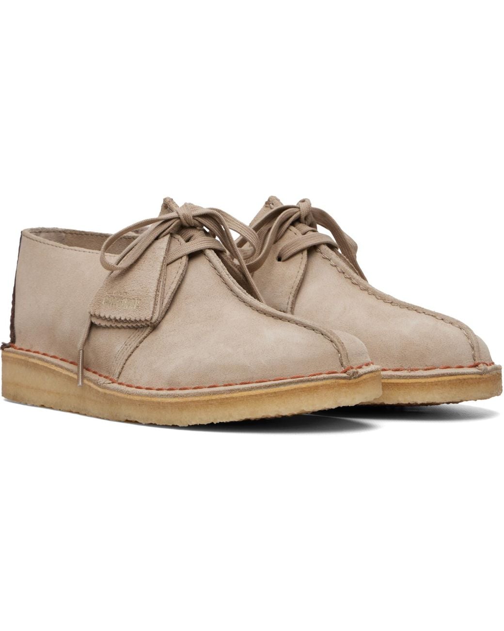 Clarks Brown Taupe Desert Trek Derbys for men
