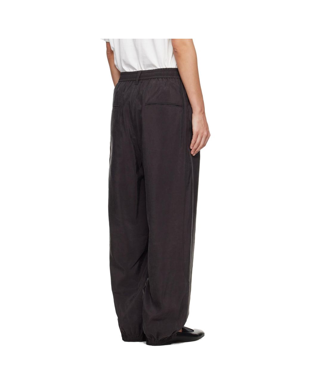Ssstein Black Silk Nylon Track Trousers