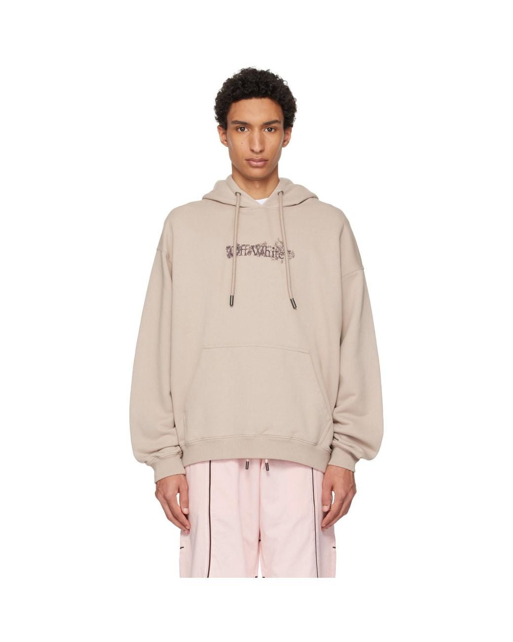 Off-White c/o Virgil Abloh Brown Heraldic Arrow Skate Hoodie for men
