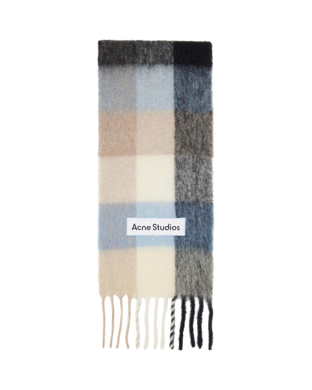 Acne Black Mohair Checked Scarf