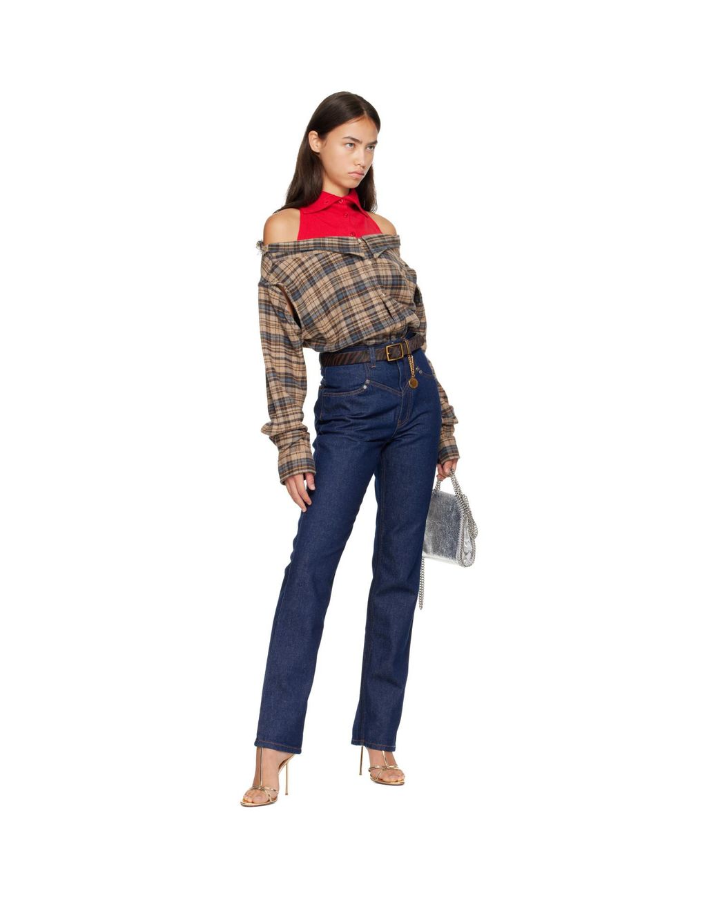 Stella McCartney Blue Chaps Stitch Slim-Leg Jeans