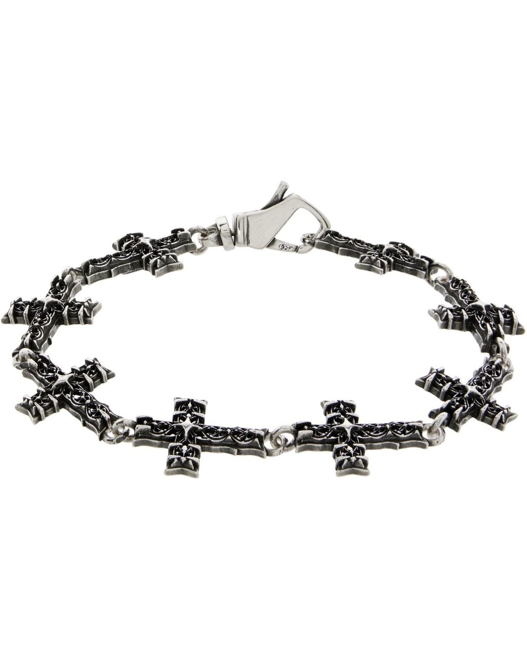 Emanuele Bicocchi Black Multi Notre-Dame Cross Bracelet for men