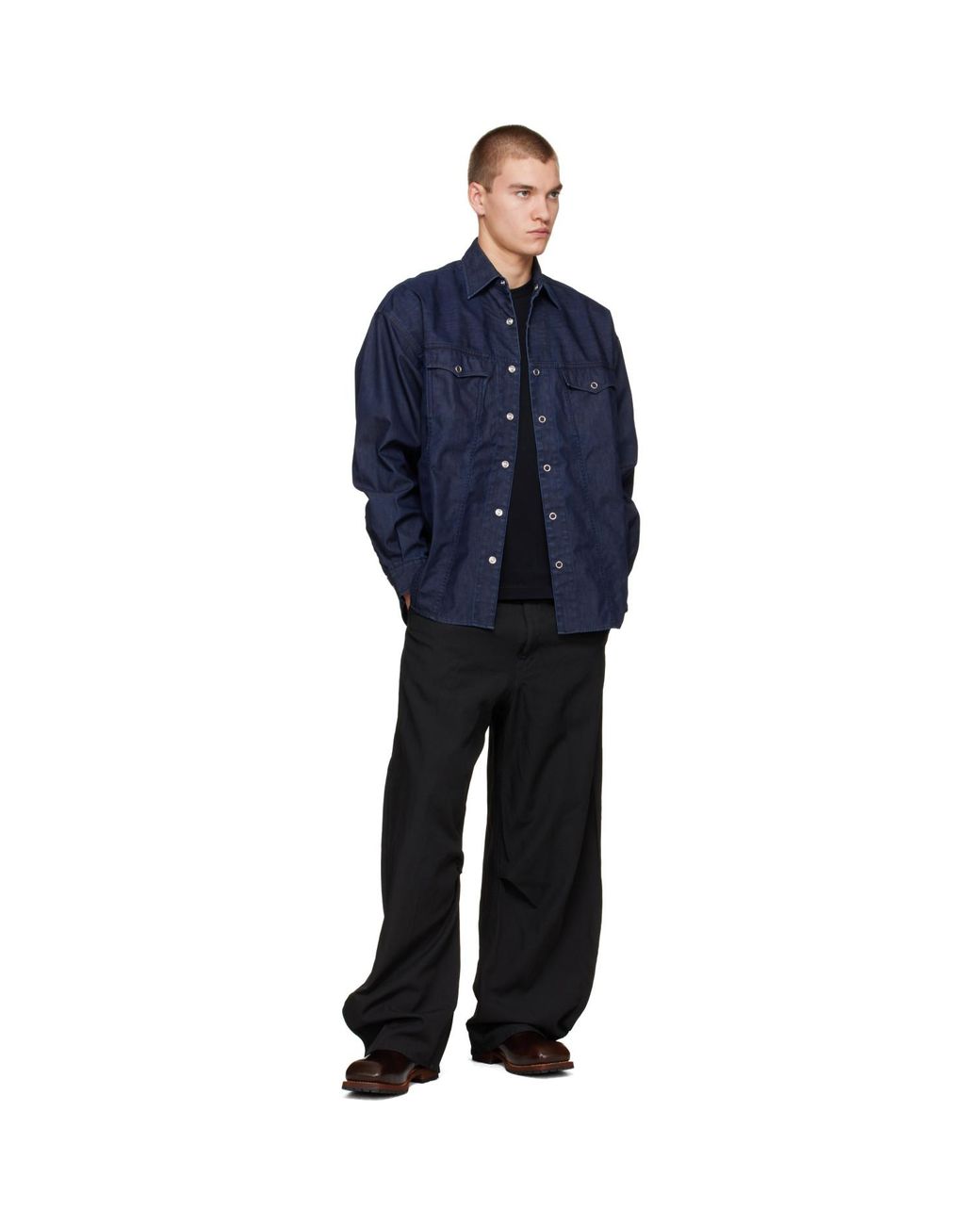 Comme des Garçons Blue Light-Oz Laminated Denim Jacket for men