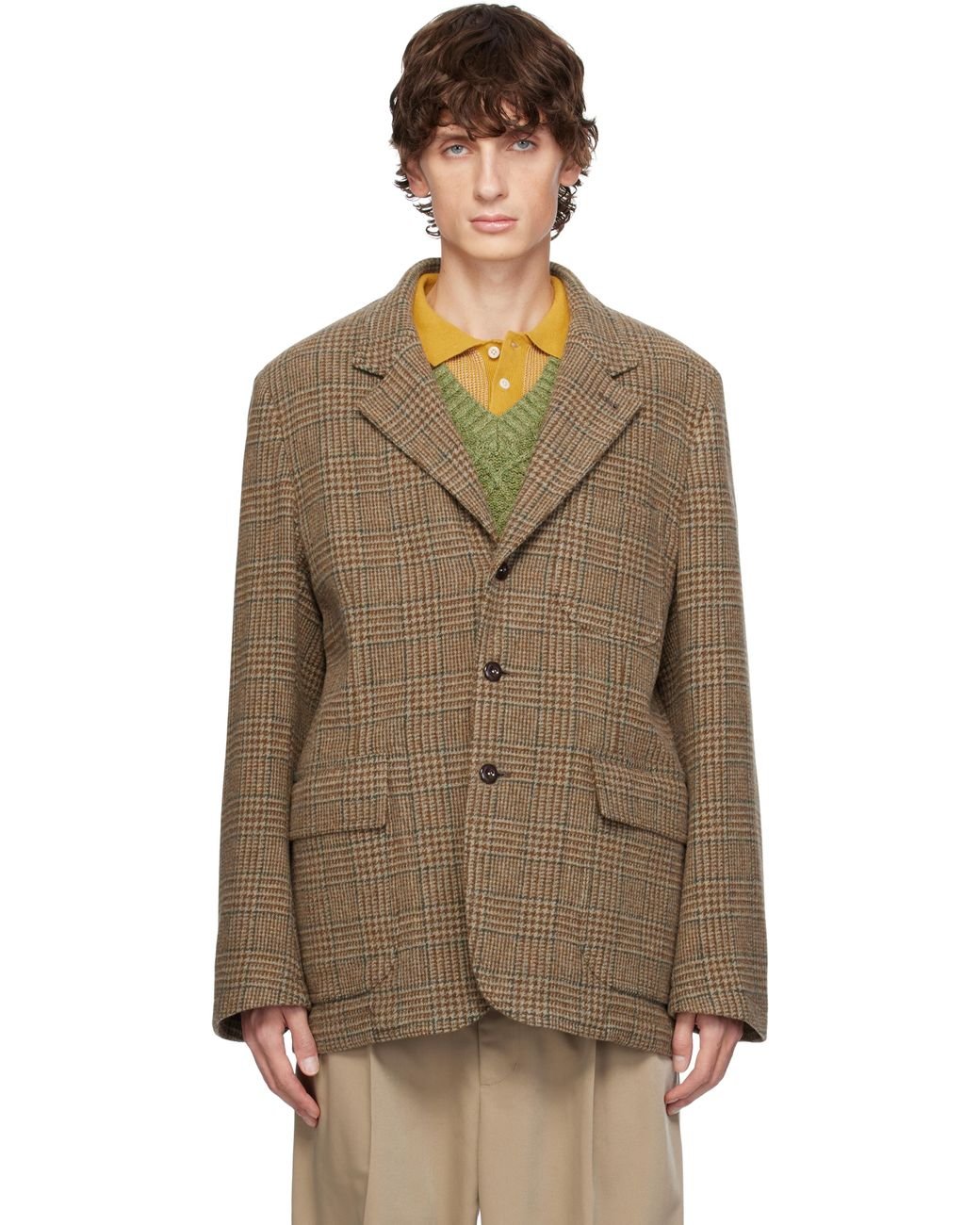 Drake's Prince Of Wales Check Harris Tweed Games Mk. Vii Blazer in