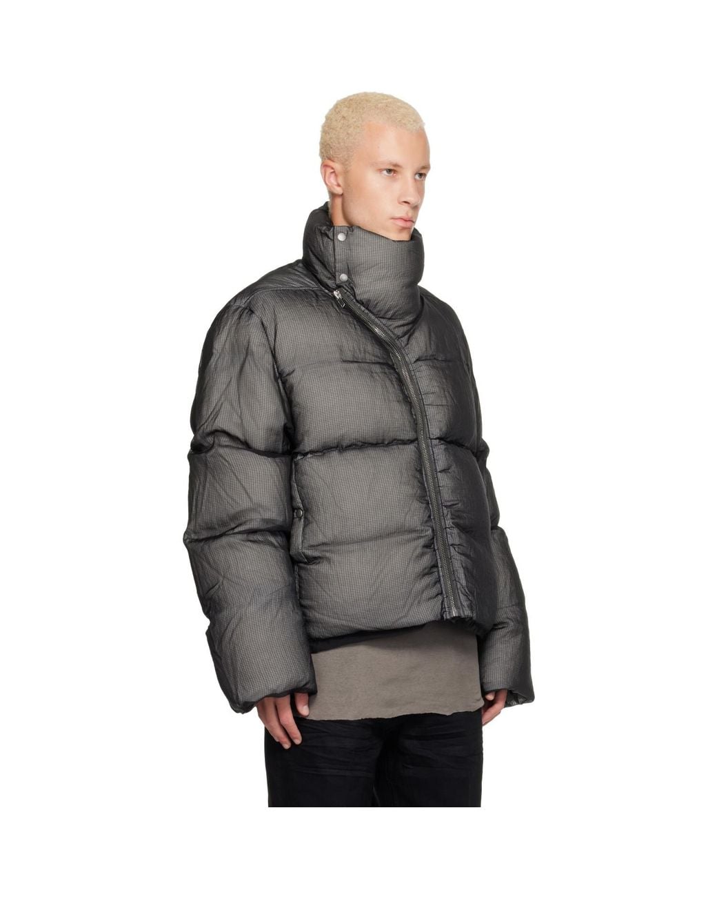 Rick Owens Gray Tower Turtle Down Jacket for men