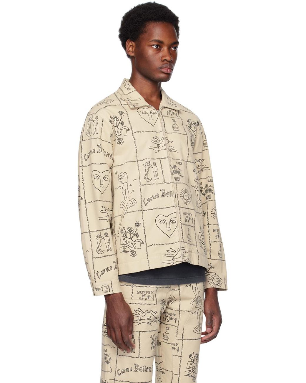 Carne Bollente 'the Timeline' Jacket in Natural for Men | Lyst Canada