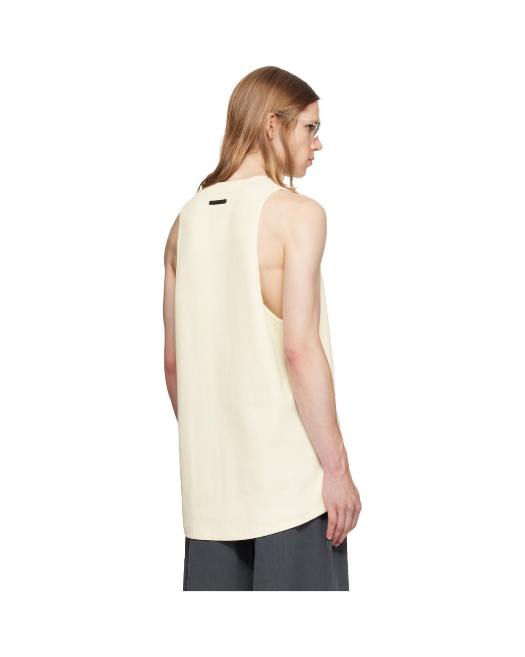 Fear Of God White Off- Ribbed Essential Tank Top for men