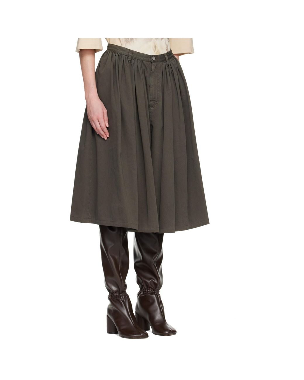 MM6 by Maison Margiela Gray Overdyed Cotton Gabardine Shorts
