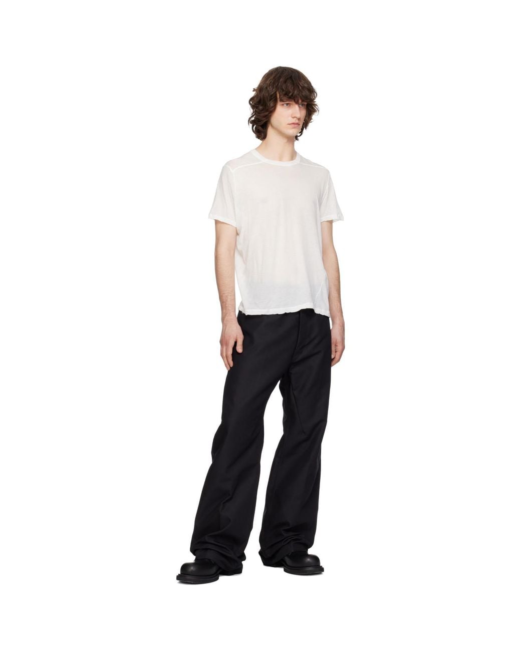 Rick Owens White Off- Temple Short Level T-Shirt for men