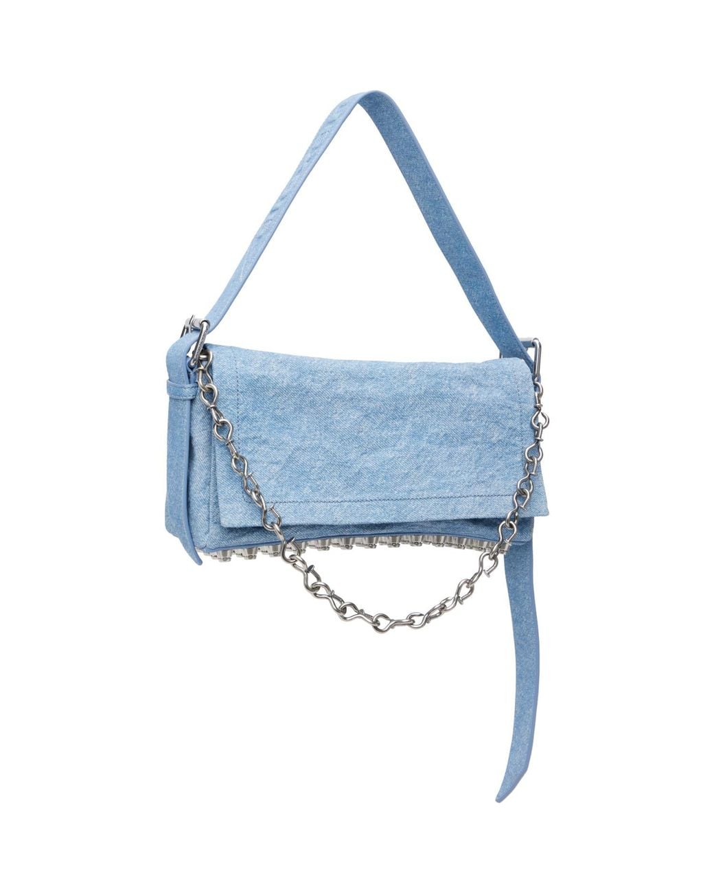 Alexander Wang Blue Denim Ricco Medium Flap Bag