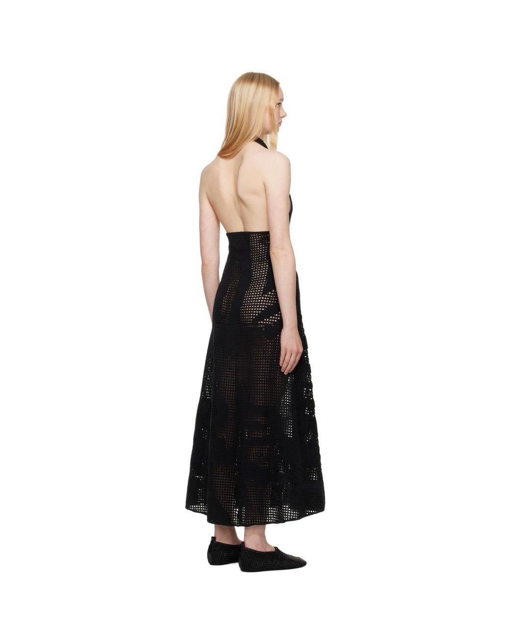 Nanushka Black Fotini Midi Dress