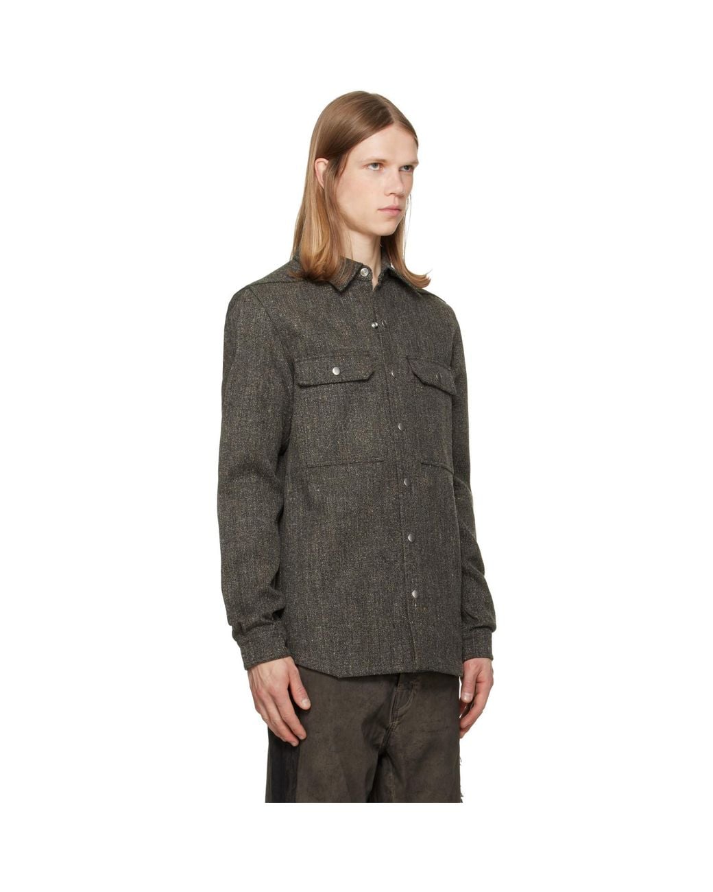 Rick Owens Gray Tower Overshirt for men