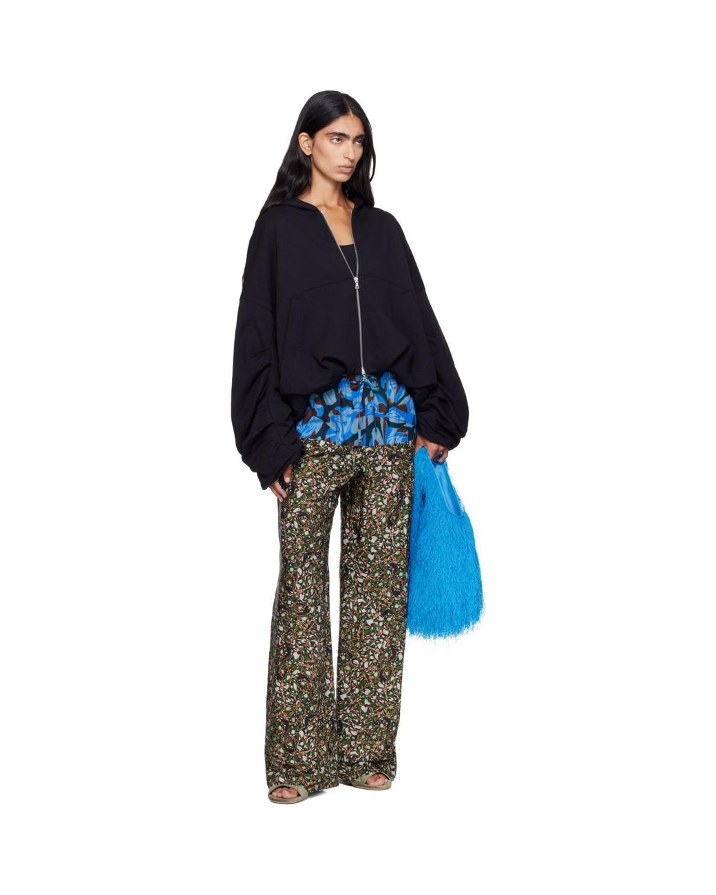 Dries Van Noten Blue Hannett Tris Hoodie