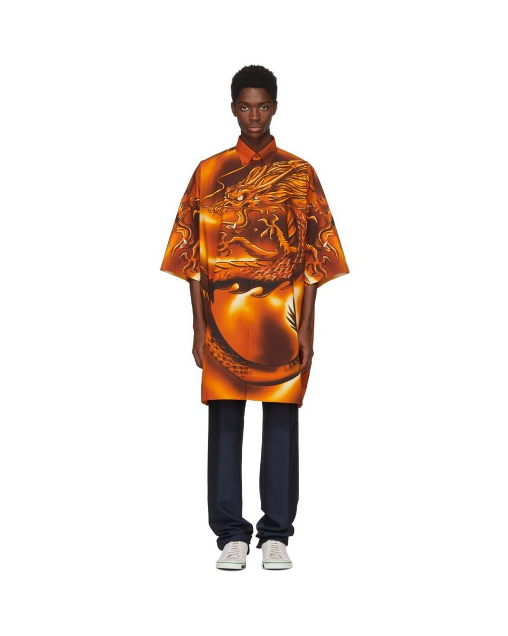Balenciaga Orange Big Dragon Shirt for Men | Lyst