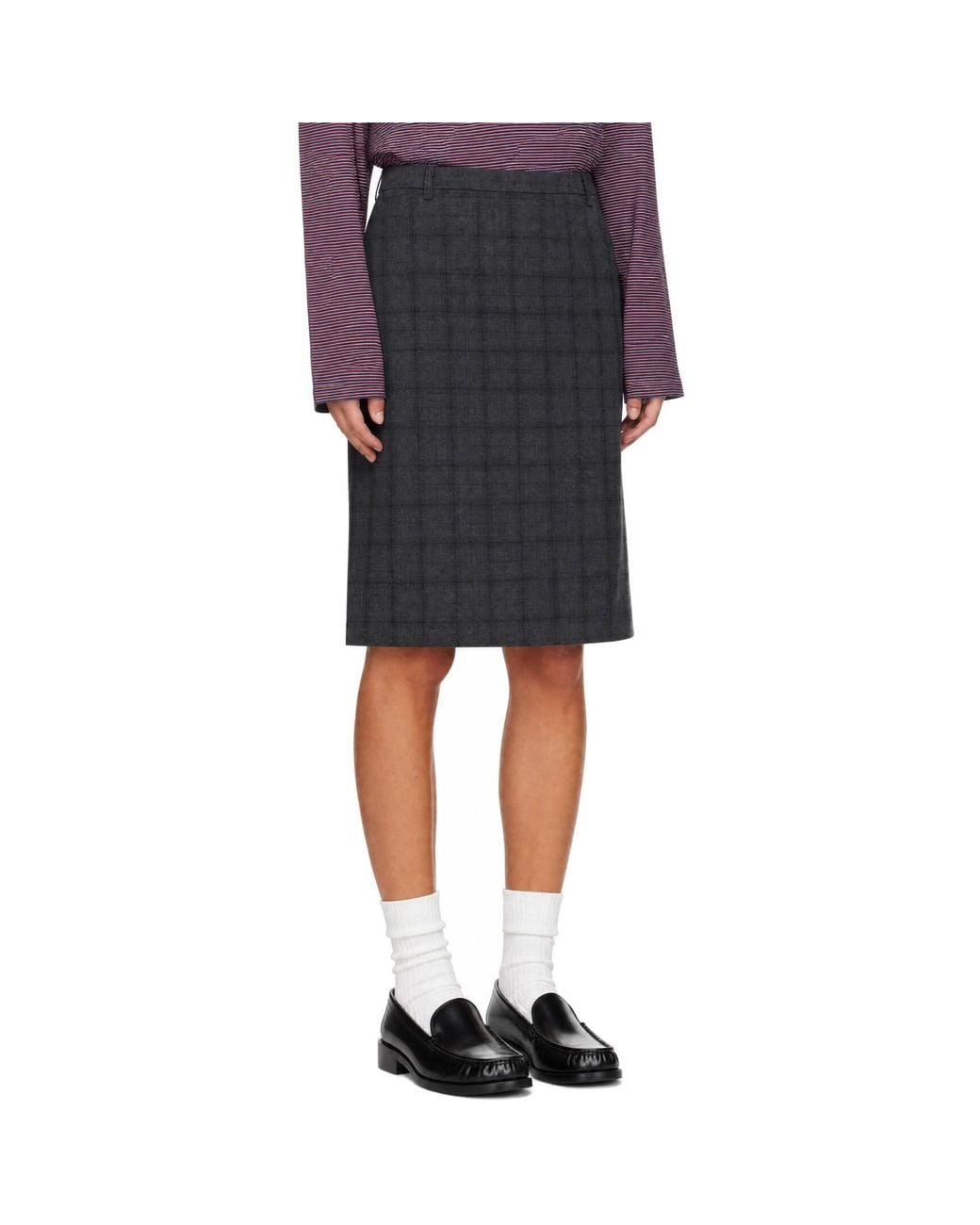 DUNST Black Pleats Wrap Midi Skirt
