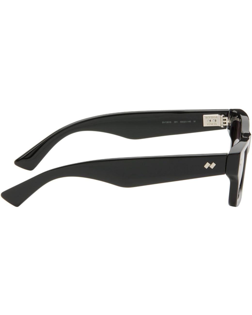 Bottega Veneta Black Dizzy Square Sunglasses for men