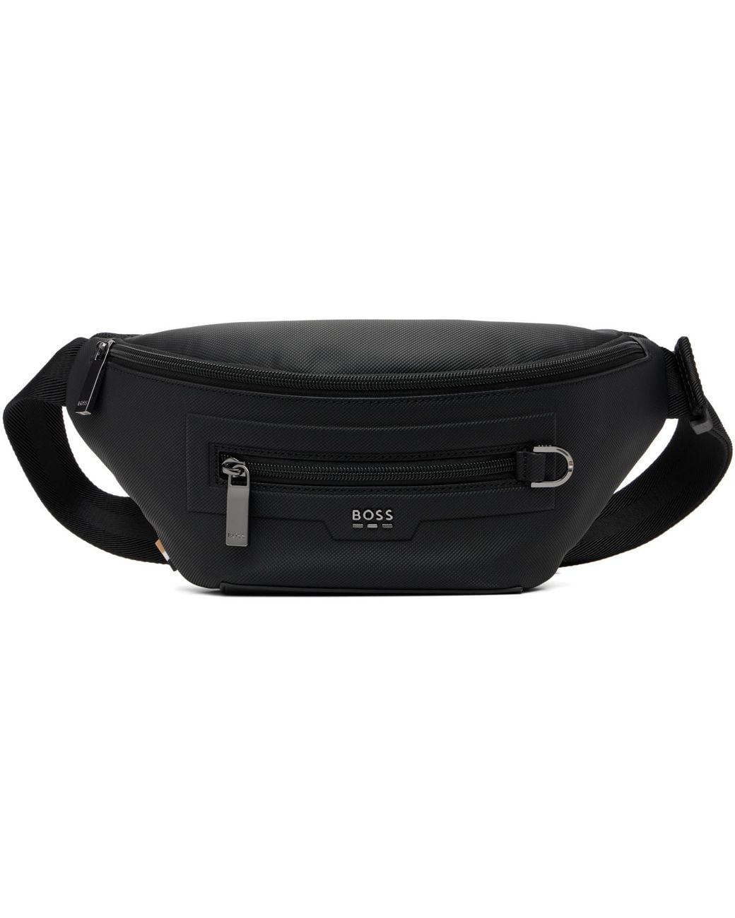 Boss Black Canvas Belt Bag for men