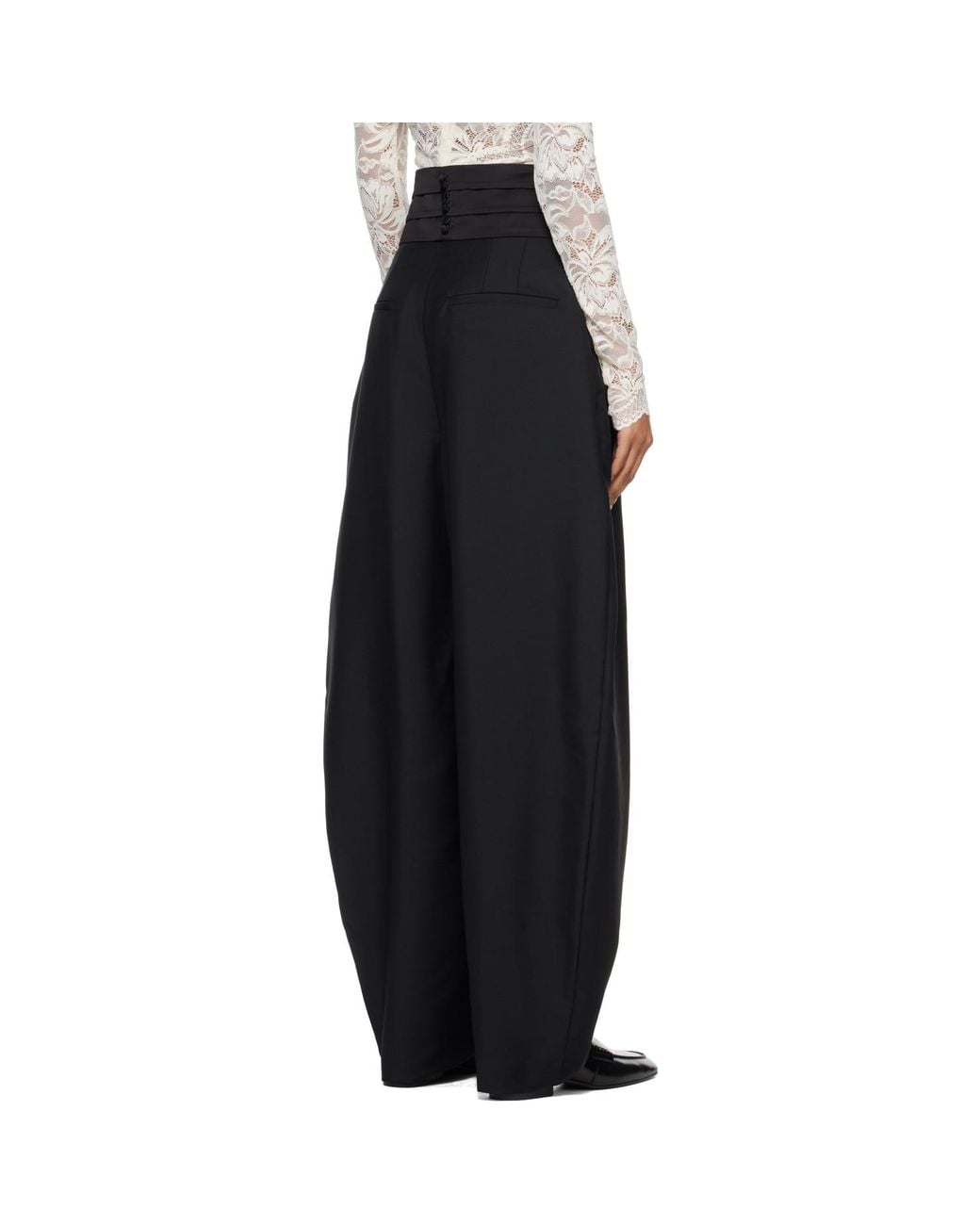 Rohe Black Puck Sculptural Cumberband Trousers