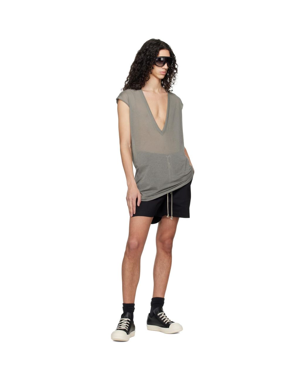 Rick Owens Black Temple Dylan T-Shirt for men
