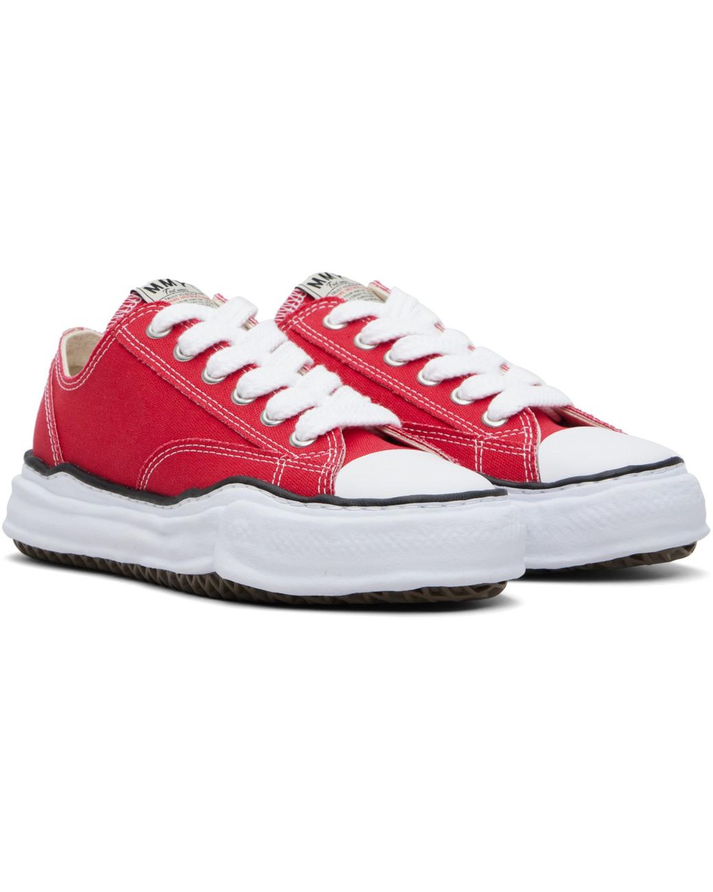 Maison Mihara Yasuhiro Red 'Peterson' Og Sole Canvas Low-Top Sneakers for men
