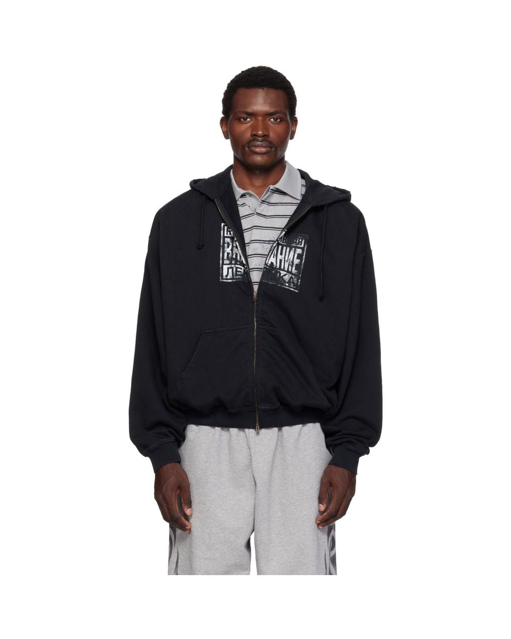 Vetements Black 'Explicit Language' Zip-Up Hoodie for men