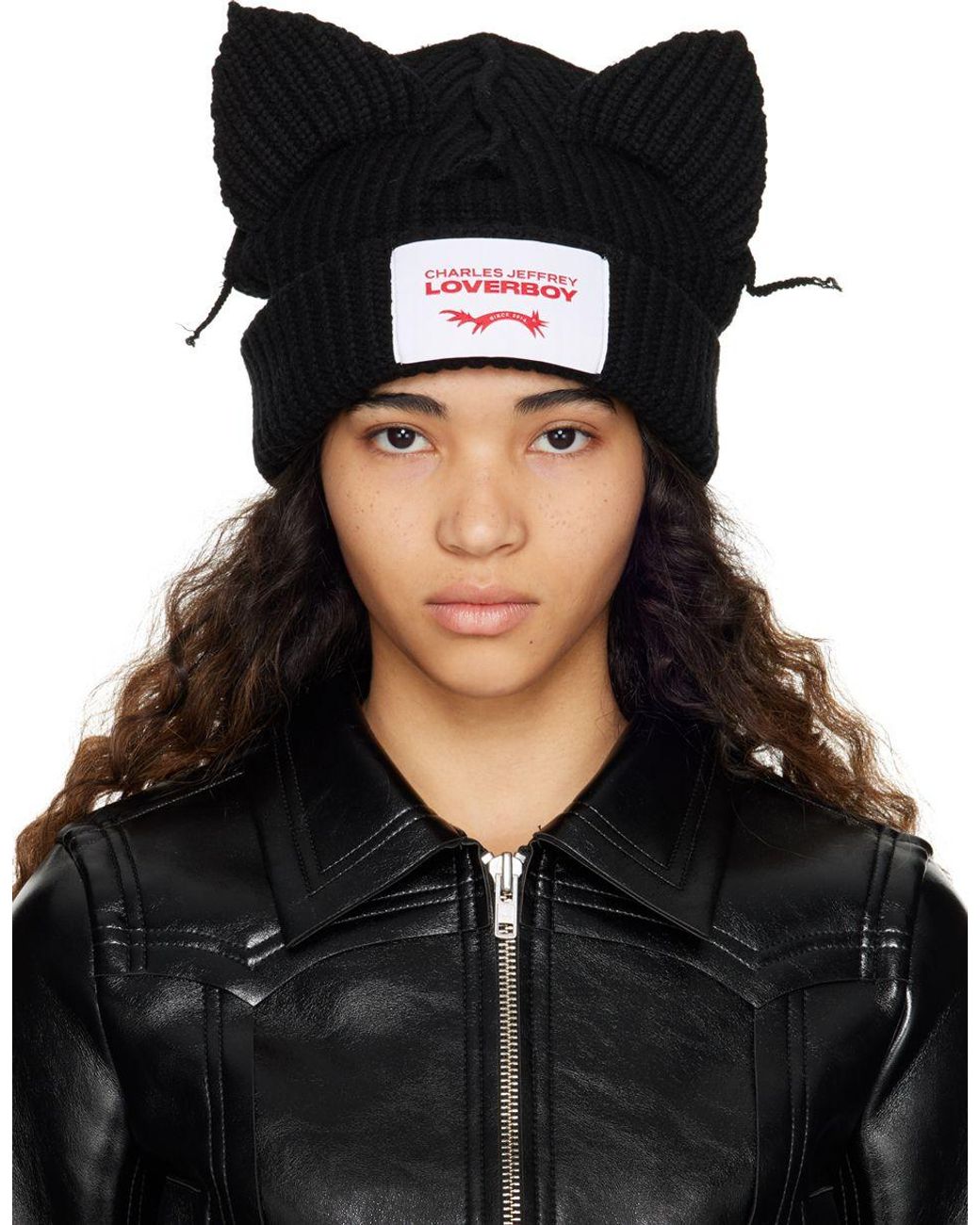 Charles Jeffrey Chunky Ears Beanie in Black | Lyst