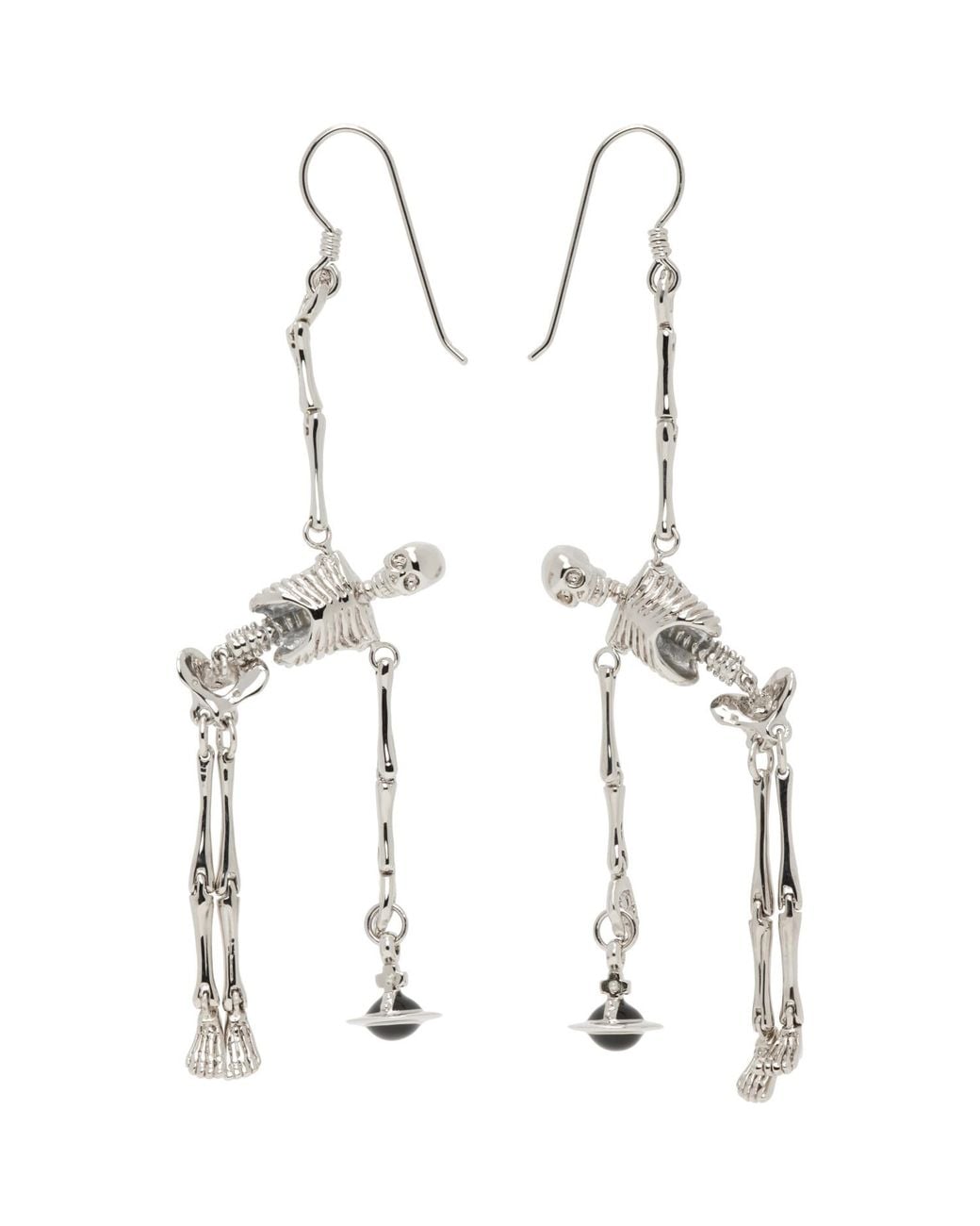 Vivienne Westwood White Skeleton Earrings