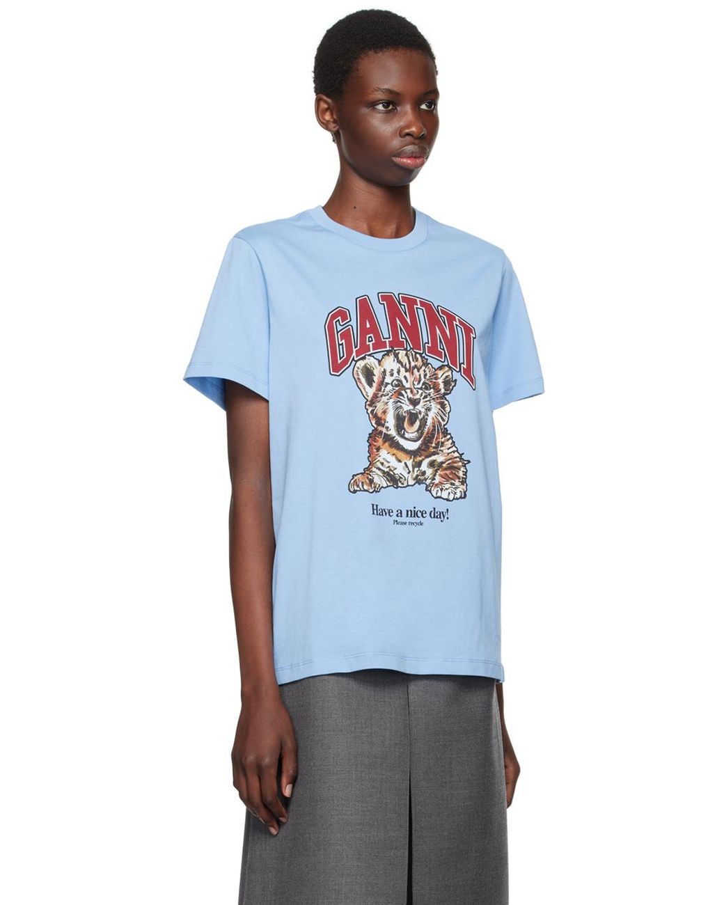 GANNI Tiger Tシャツ 半袖 Ganni Tiger T-Shirt in Black | Lyst