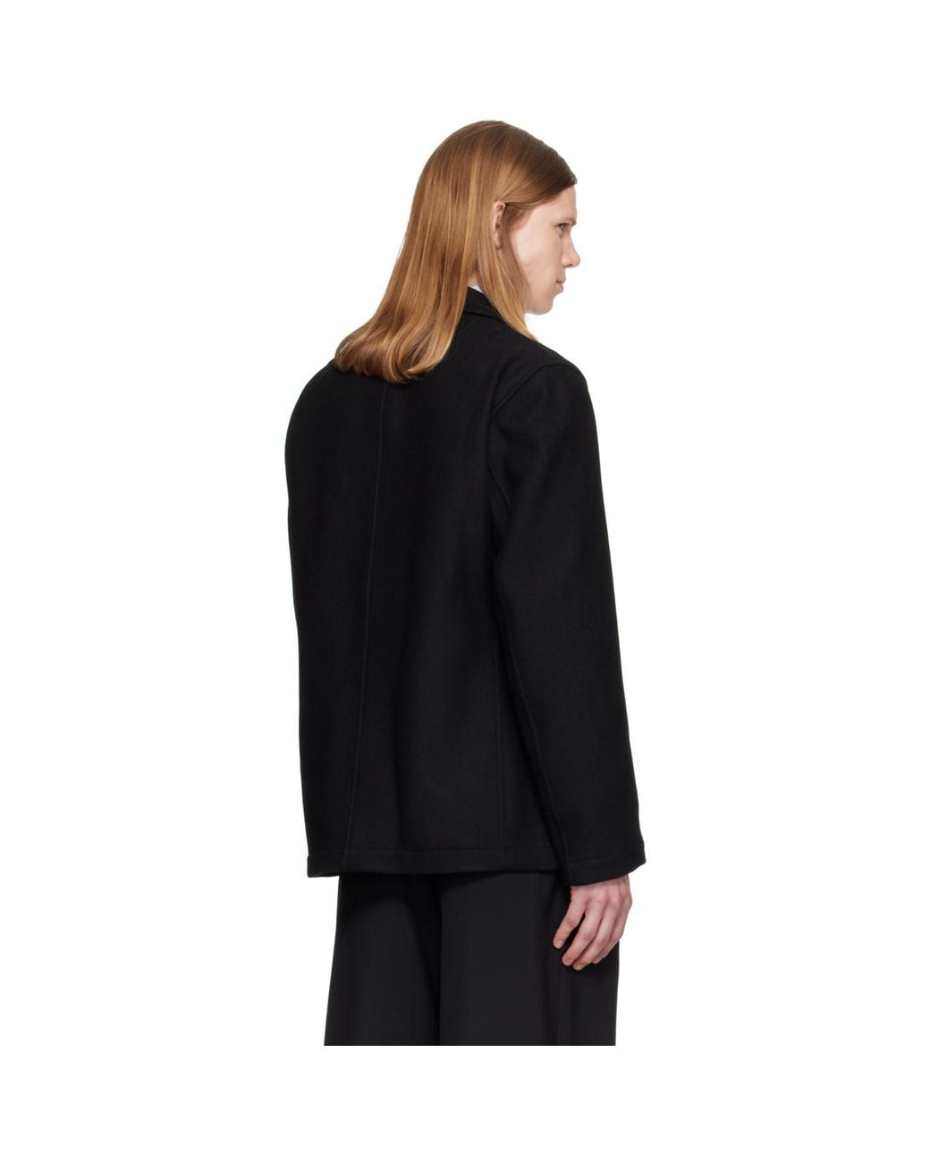 Dries Van Noten Black Wool Melton Jacket for men