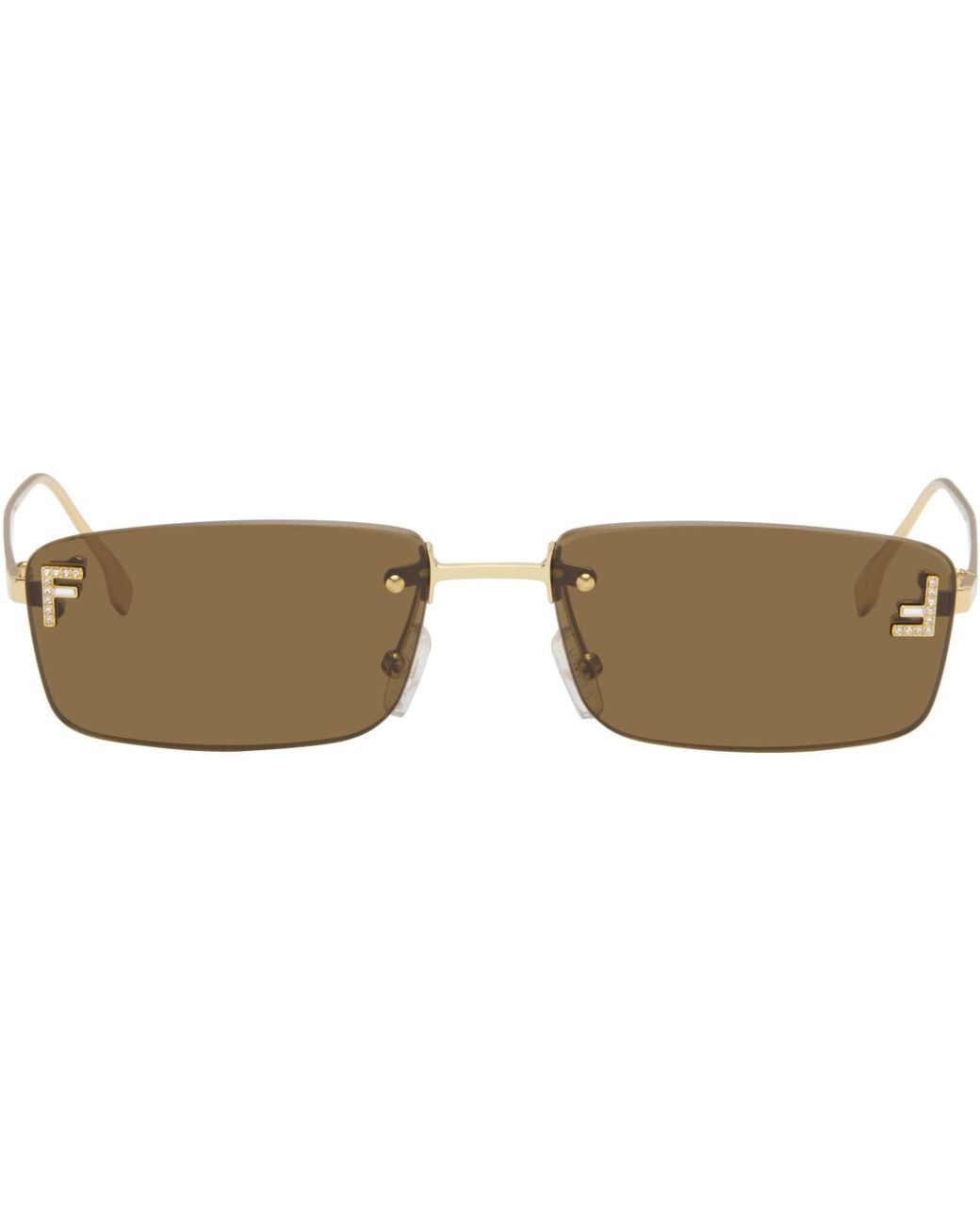 Fendi Brown First' Crystal Sunglasses for men