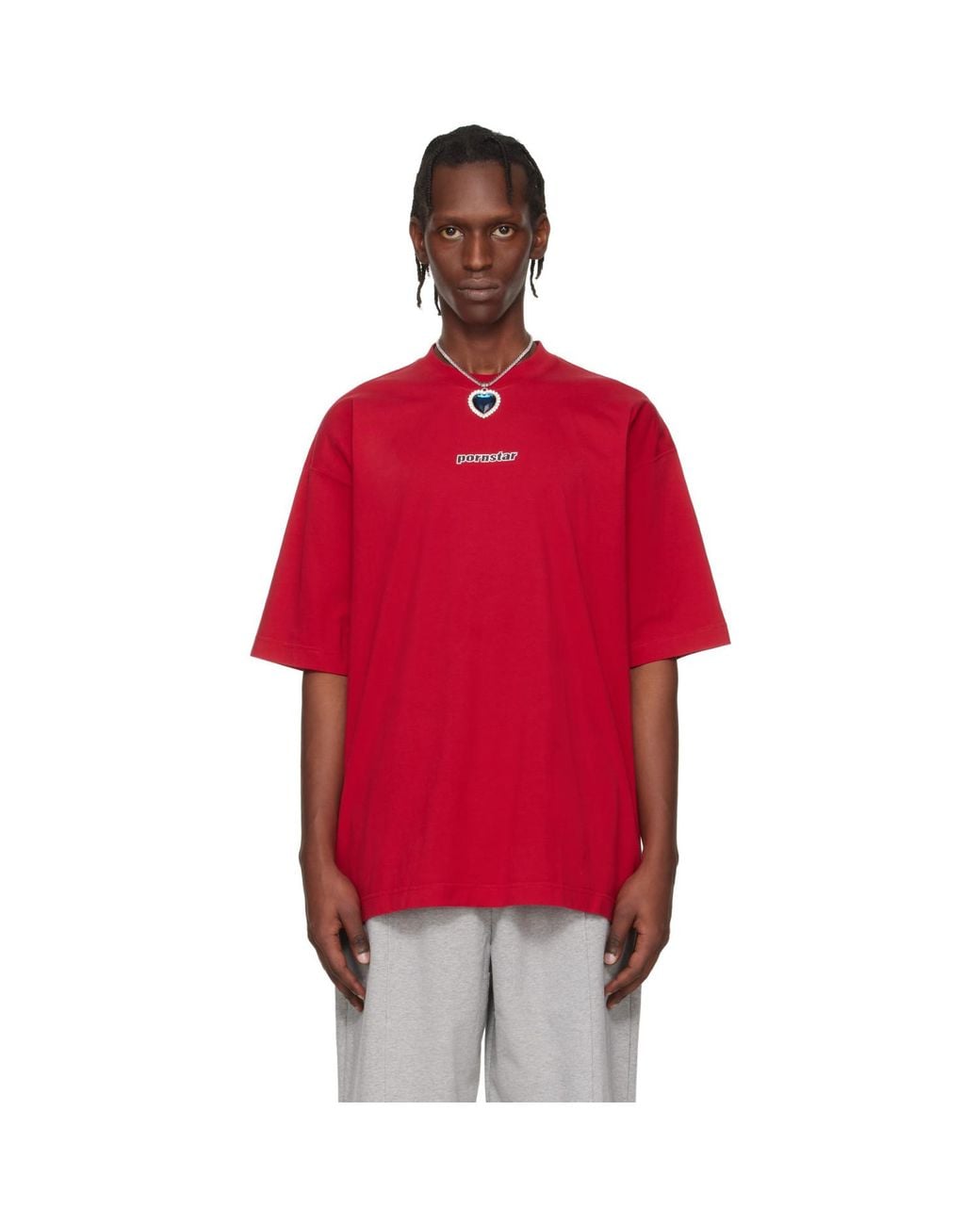 Vetements Red 'Pornstar' T-Shirt for men