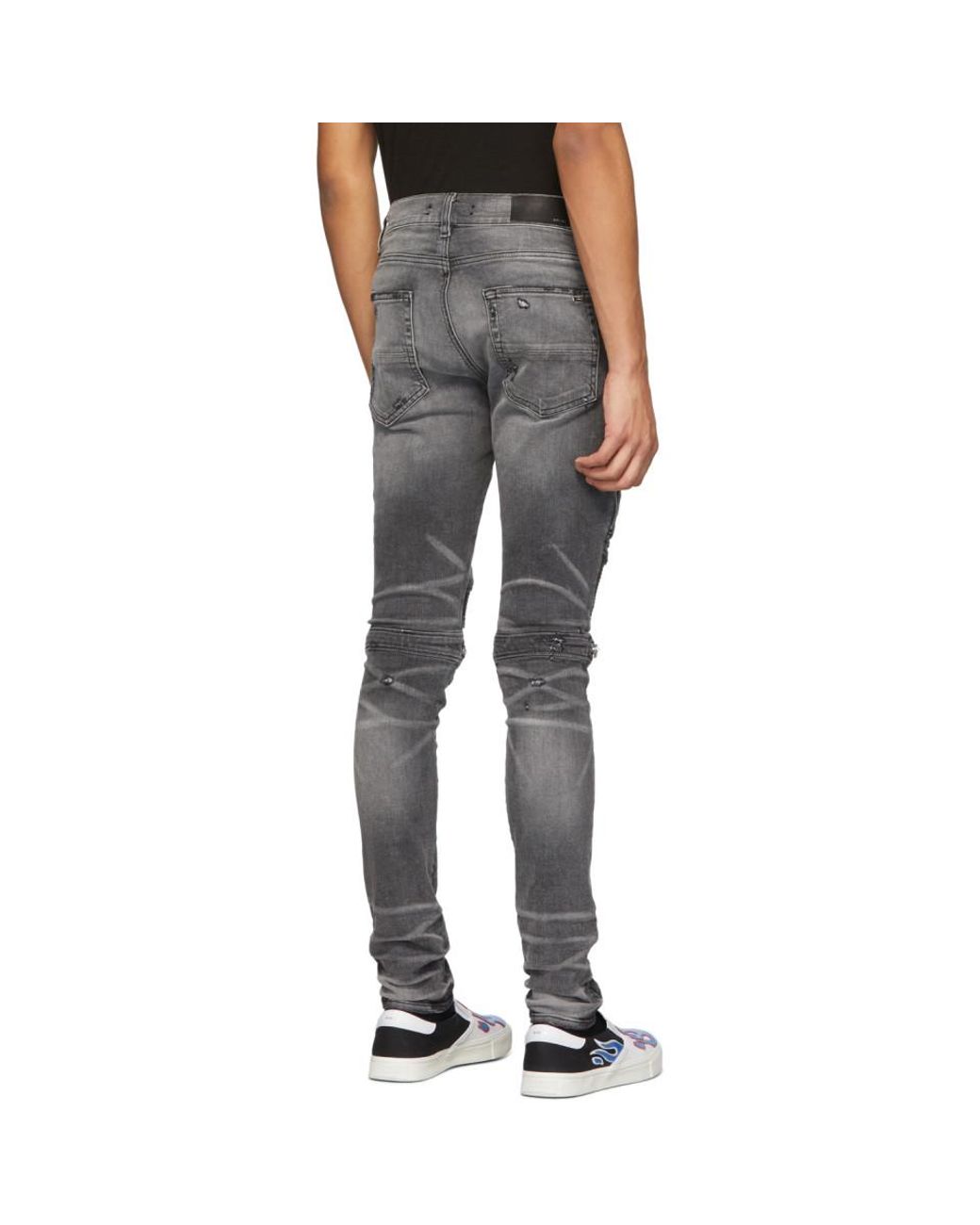 Amiri 'mx2' Zip Detail Skinny Jeans in Gray for Men | Lyst