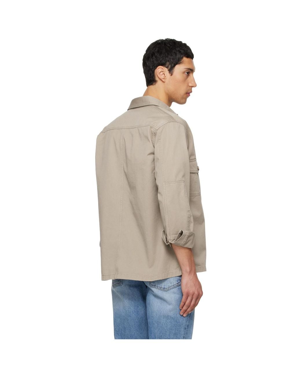TONYWACK Black Washed Cotton Twill Overshirt for men
