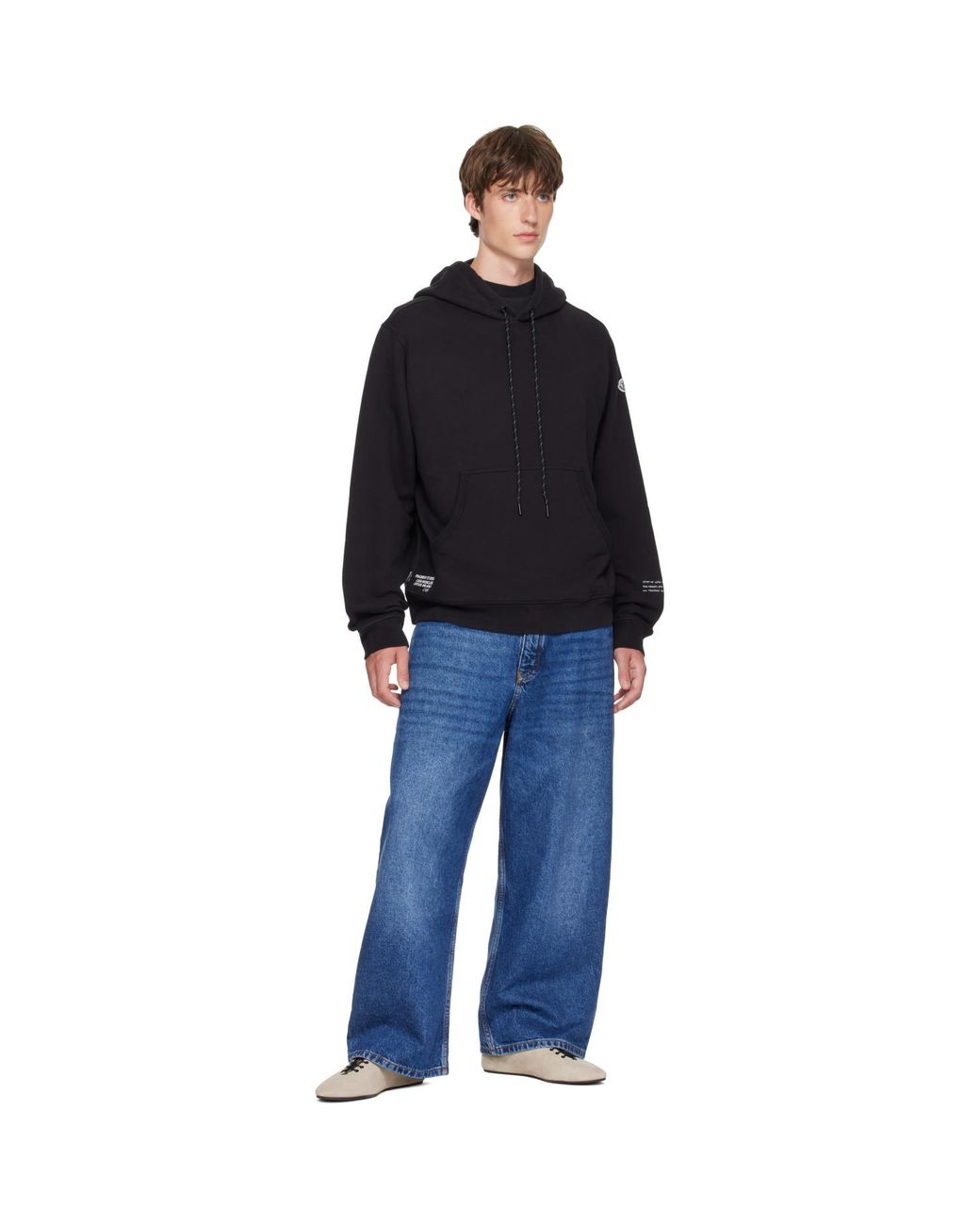 Moncler Genius Black Moncler X Fragment Logo Cotton Hoodie for men