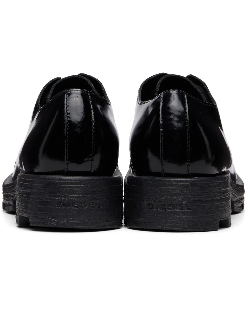 DIESEL Black D-Hammer-Leather Lace-Up Oxfords for men