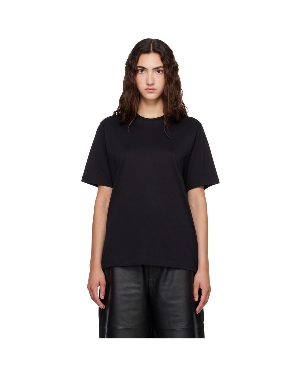 Frankie Shop Black Harper Soft Organic T-Shirt