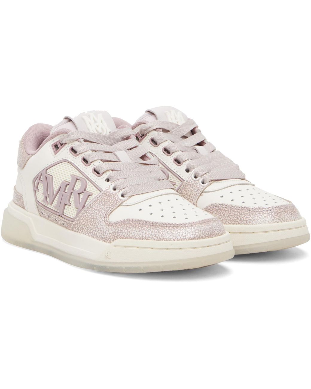 Amiri White Off- Pebbled Classic Low Sneakers