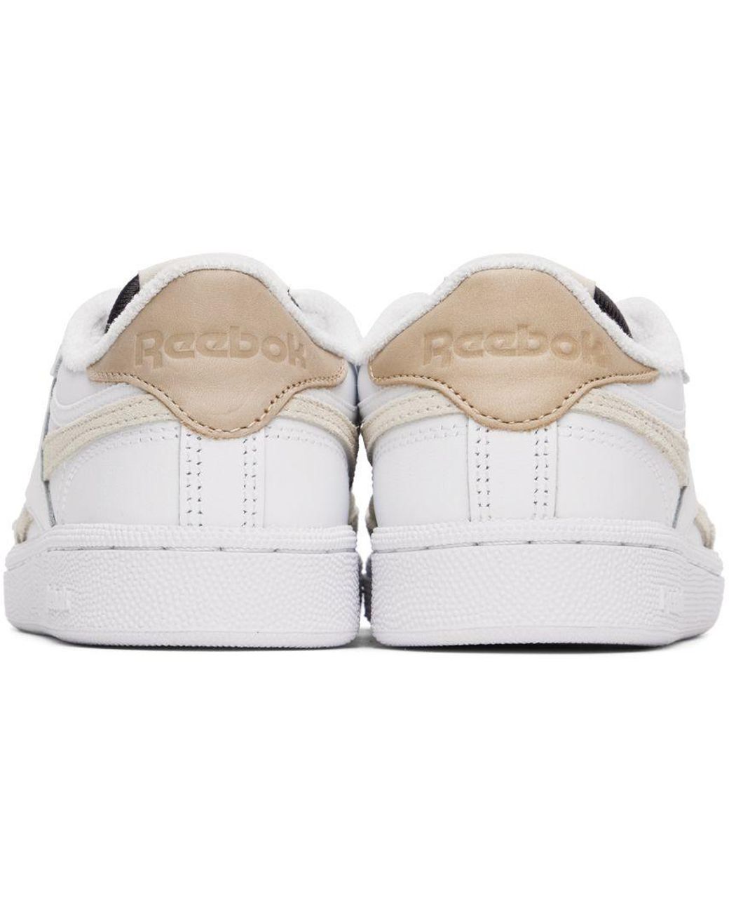 Reebok White \u0026 Beige Club C Revenge Sneakers in Black | Lyst