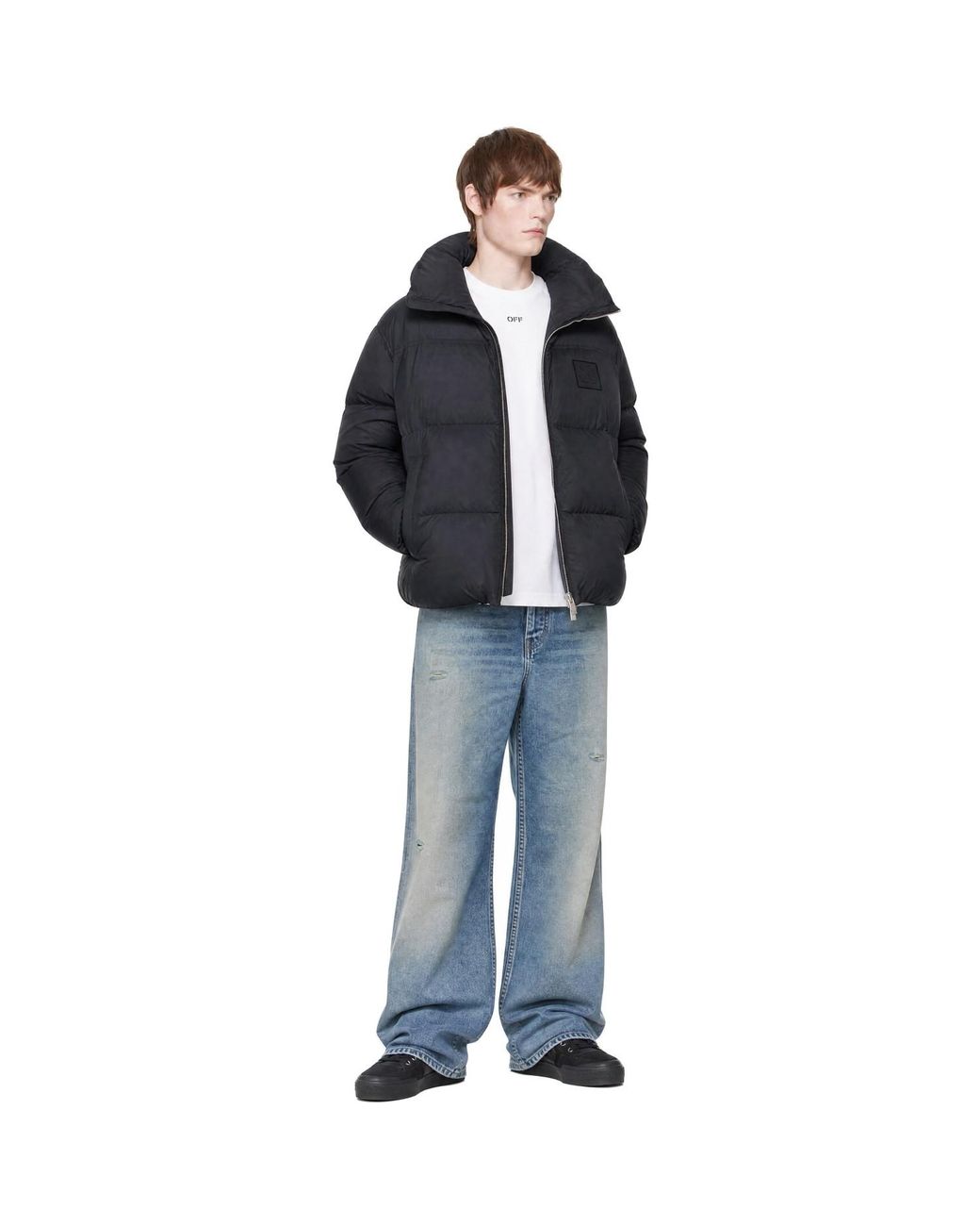 Off-White c/o Virgil Abloh Black Off- Patch Arrow Down Jacket for men