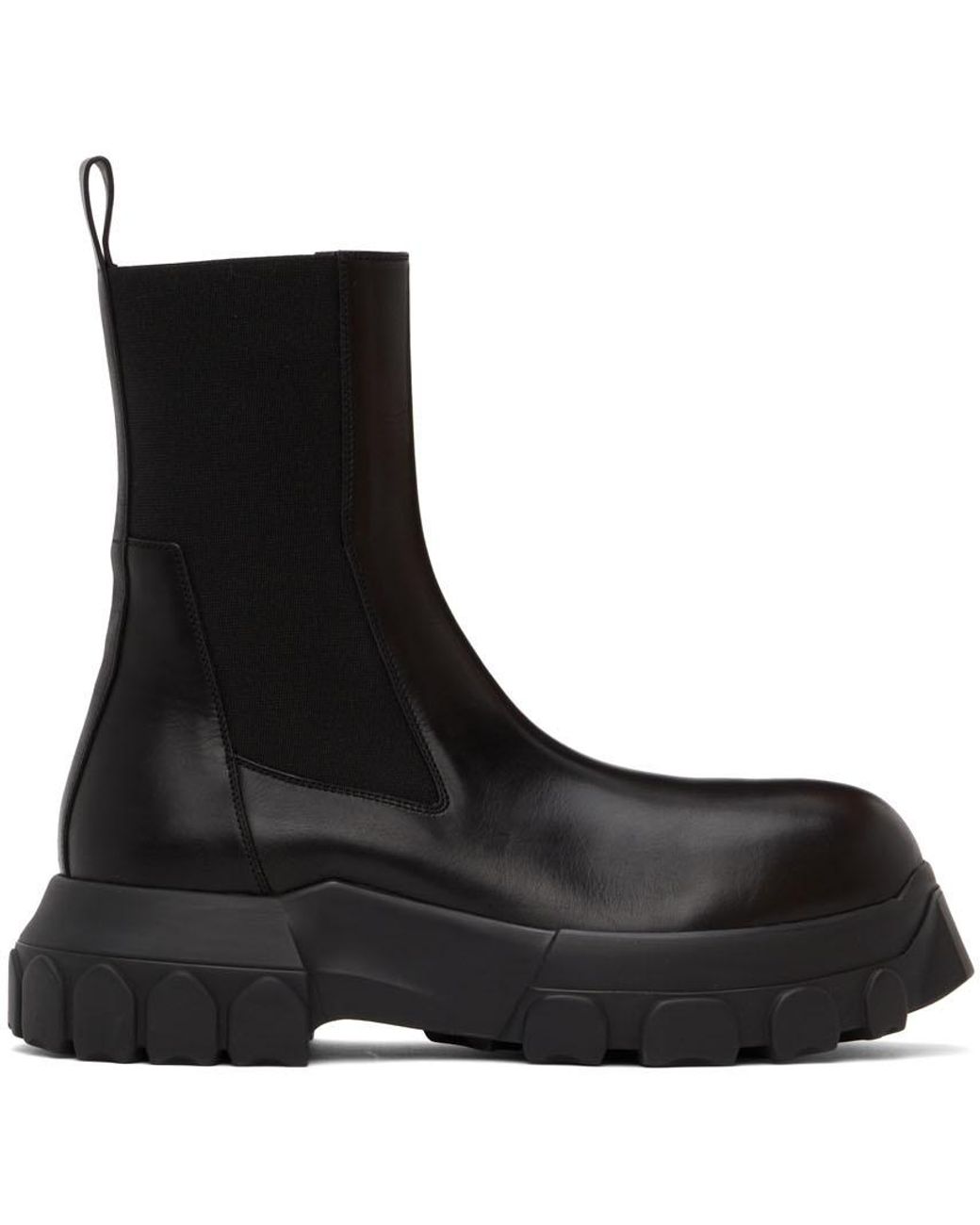 Rick Owens Leather Beatle Bozo Tractor Boots in Black/Black (Black) for ...
