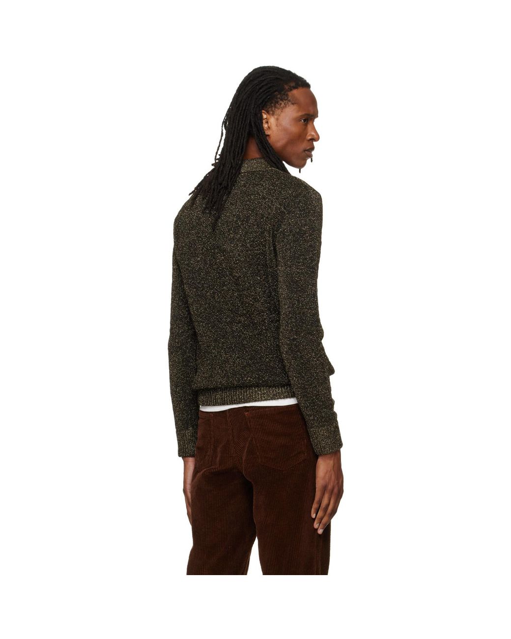 Marni Black Wool Lurex Detailing Polo for men