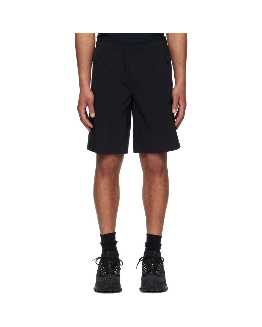 Moncler Black Logo Patch Shorts for men