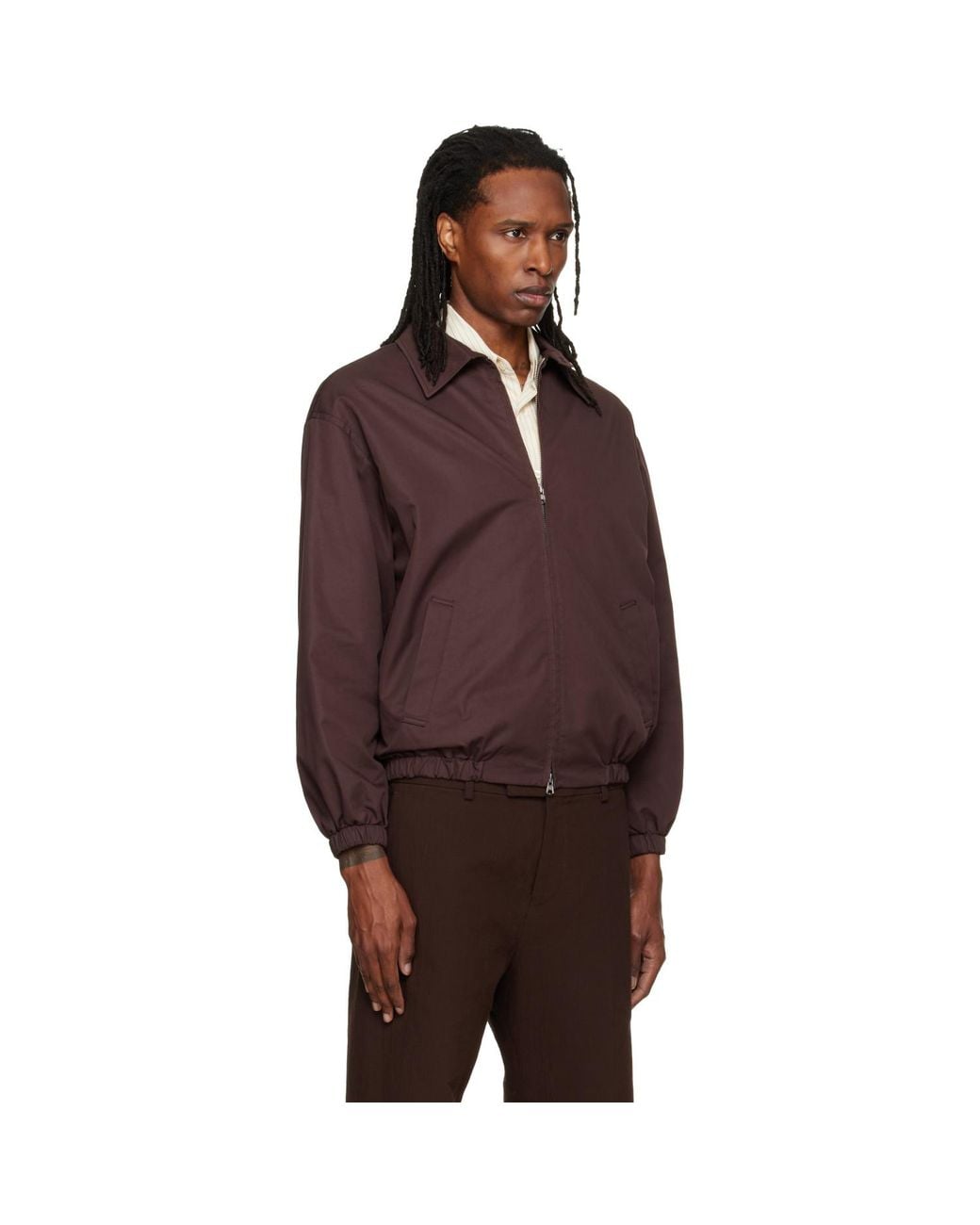 DUNST Brown Collared Blouson Jacket for men