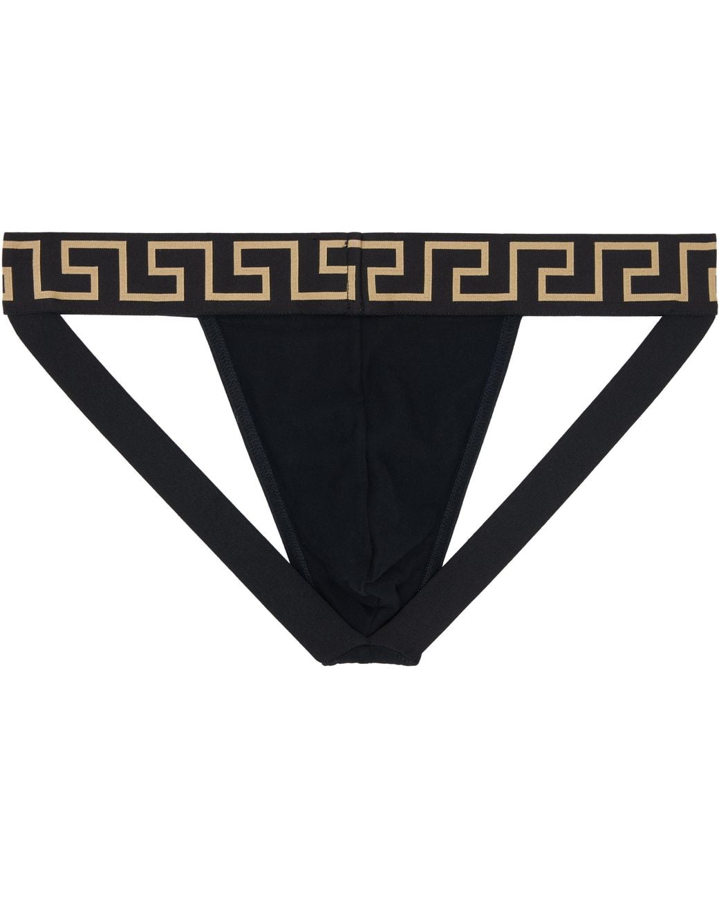 Versace Black Cotton-Jersey Jockstrap for men