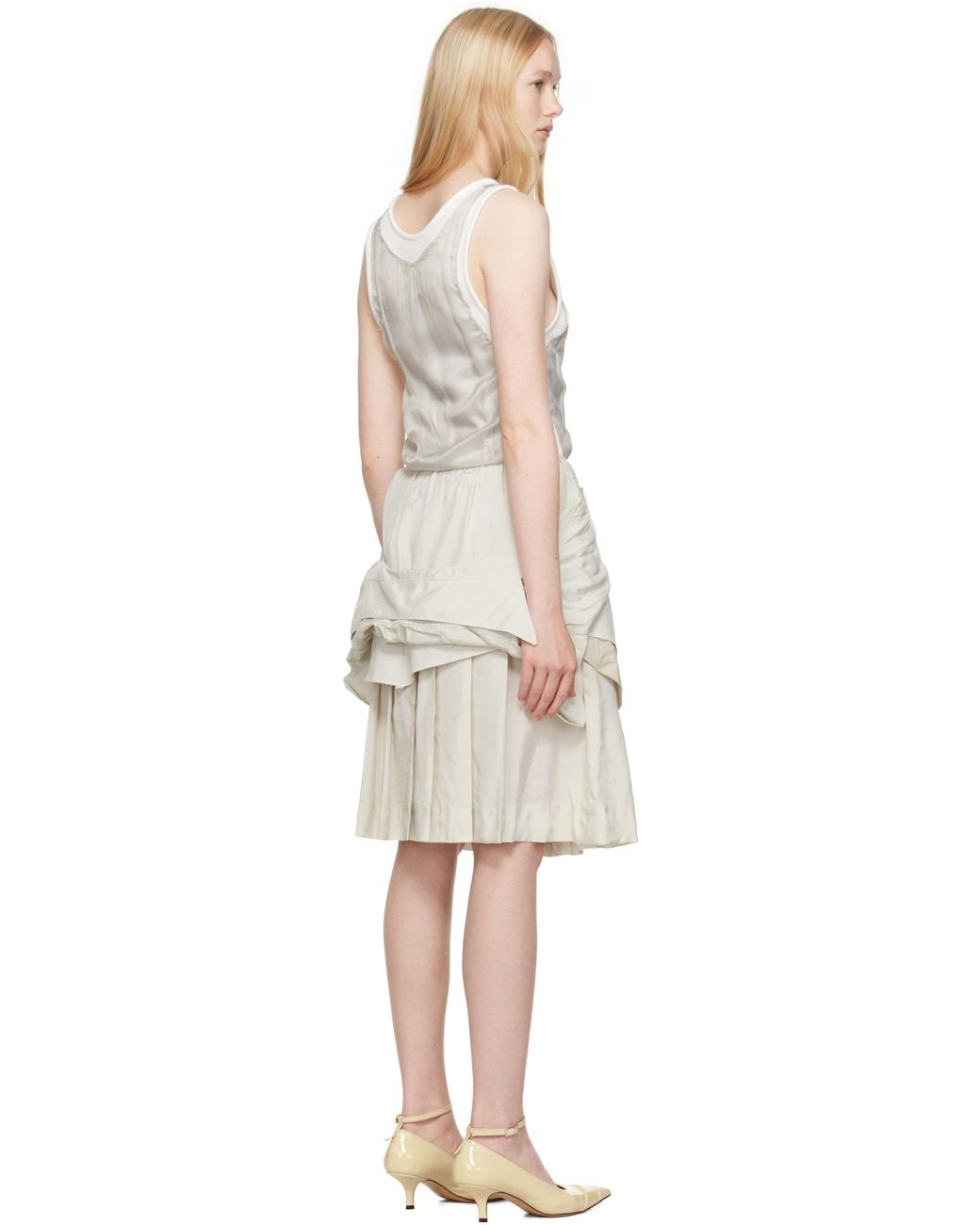 Maison Margiela ベージュ 'Anonymity Of The Lining' ミディアムワンピース Black